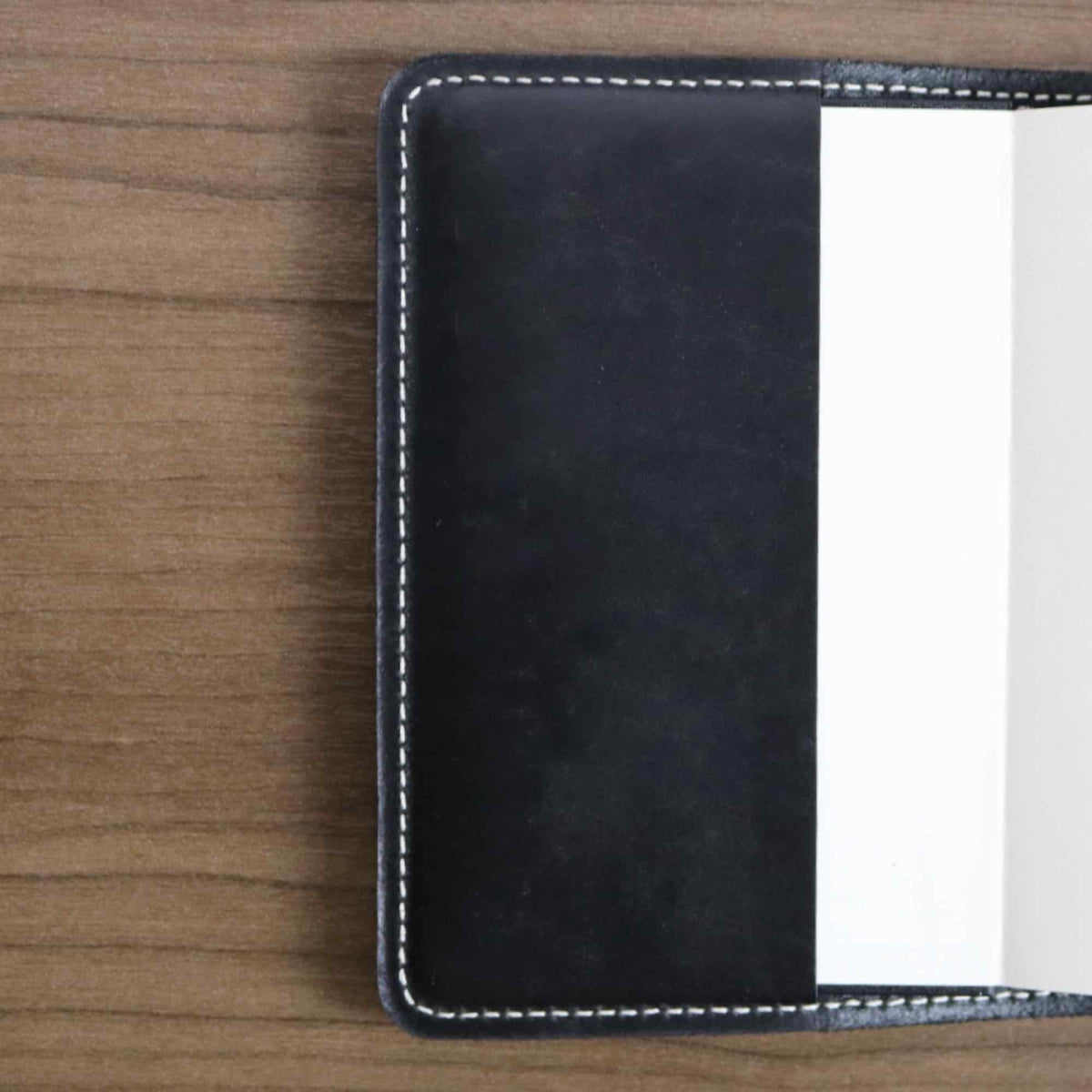 Oberon Design pocket notebook in cyclone leather, black interior