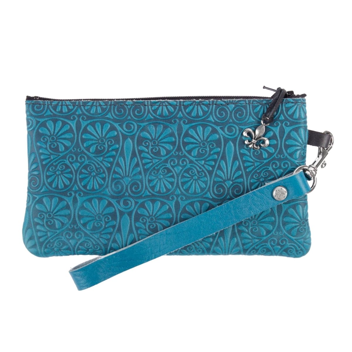 Oberon Design Wristlet in Fan Flower Blue