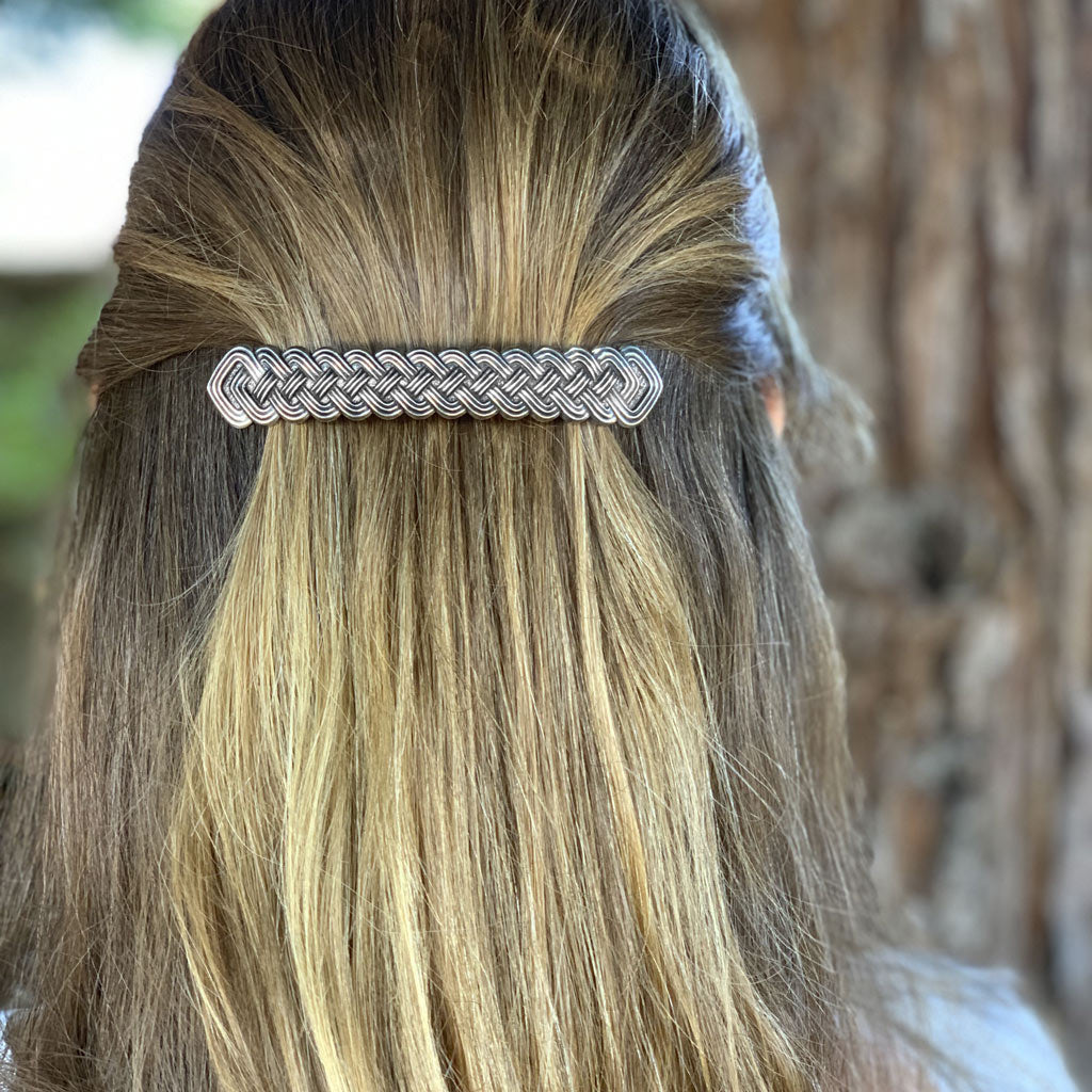 Oberon Design Hair Clip, Barrette, Hair Accessory, Celtic Braid Bar 