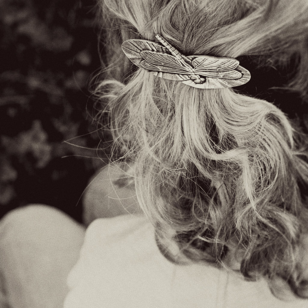 Oberon Design Hair Clip, Barrette, Hair Accessory, Dragonfly, 80mm