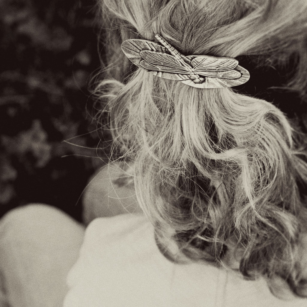 Oberon Design Dragonfly Jewelry Set, Hair Clip, Model