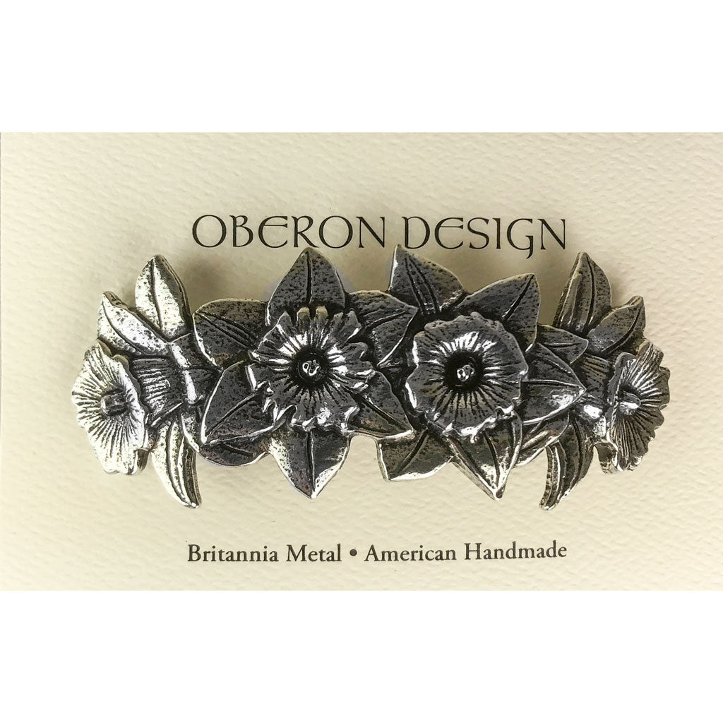 Oberon Design Hair Clip, Barrette, Hair Accessory, Daffodil, Card