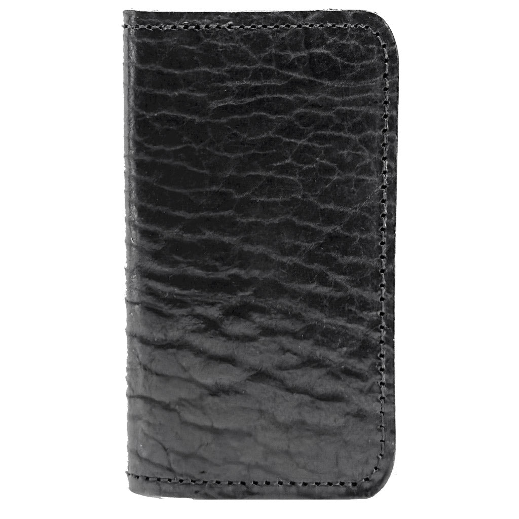 HAPPY EXTRA, Checkbook Cover, Glazed Shrunk Bison in Black