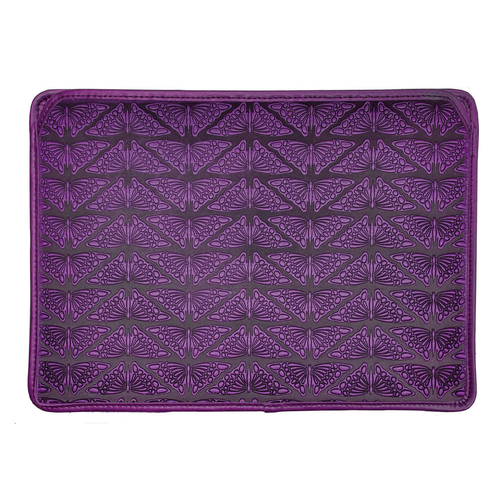 Genuine Leather Laptop Sleeve, MacBook Case, Tablet Cover, Mariposas, Orchid