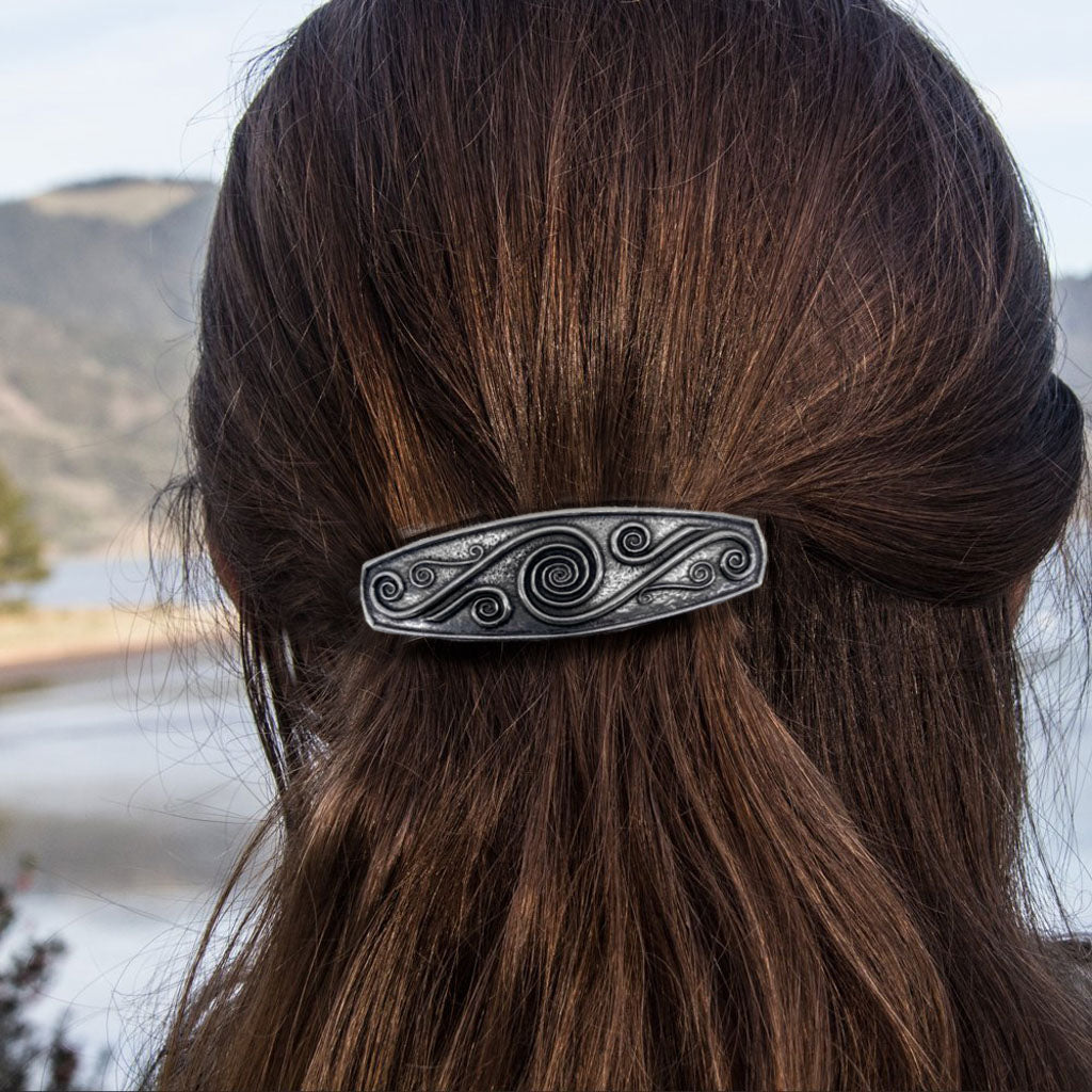 Oberon Design Hair Clip, Barrette, Hair Accessory, Spirals, 70mm