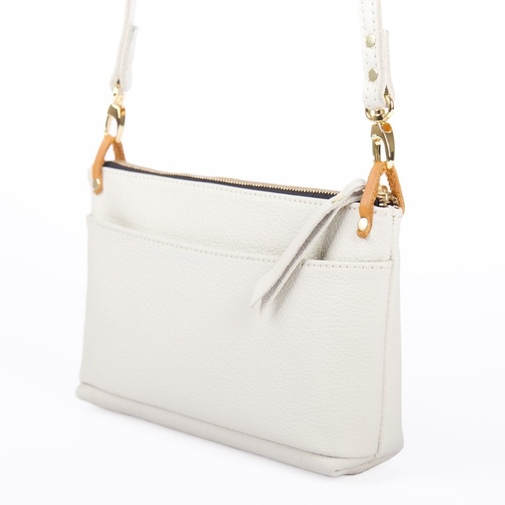 Oberon Design Paula with Pacific Leather in Fog side angle