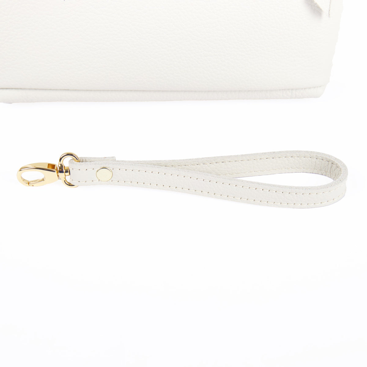 Oberon Design Paula with Pacific Leather in Fog wristlet