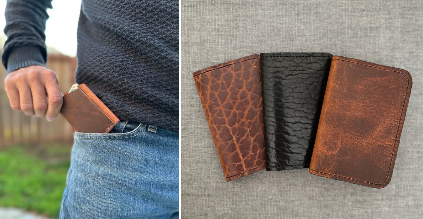 Rustic Leather Card Holders Collection by Oberon Design