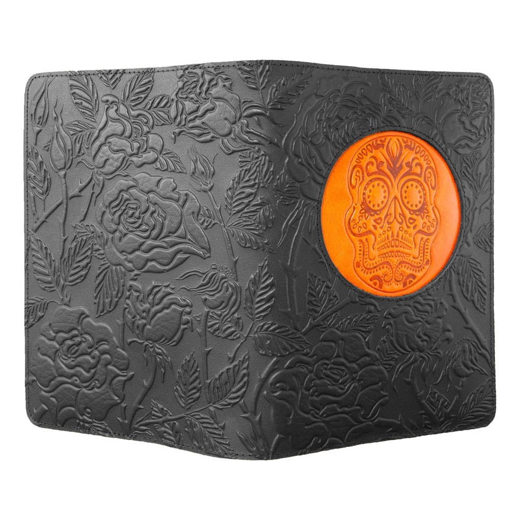 Oberon Design Leather Icon Journal Cover, Dia de los Muertos, open