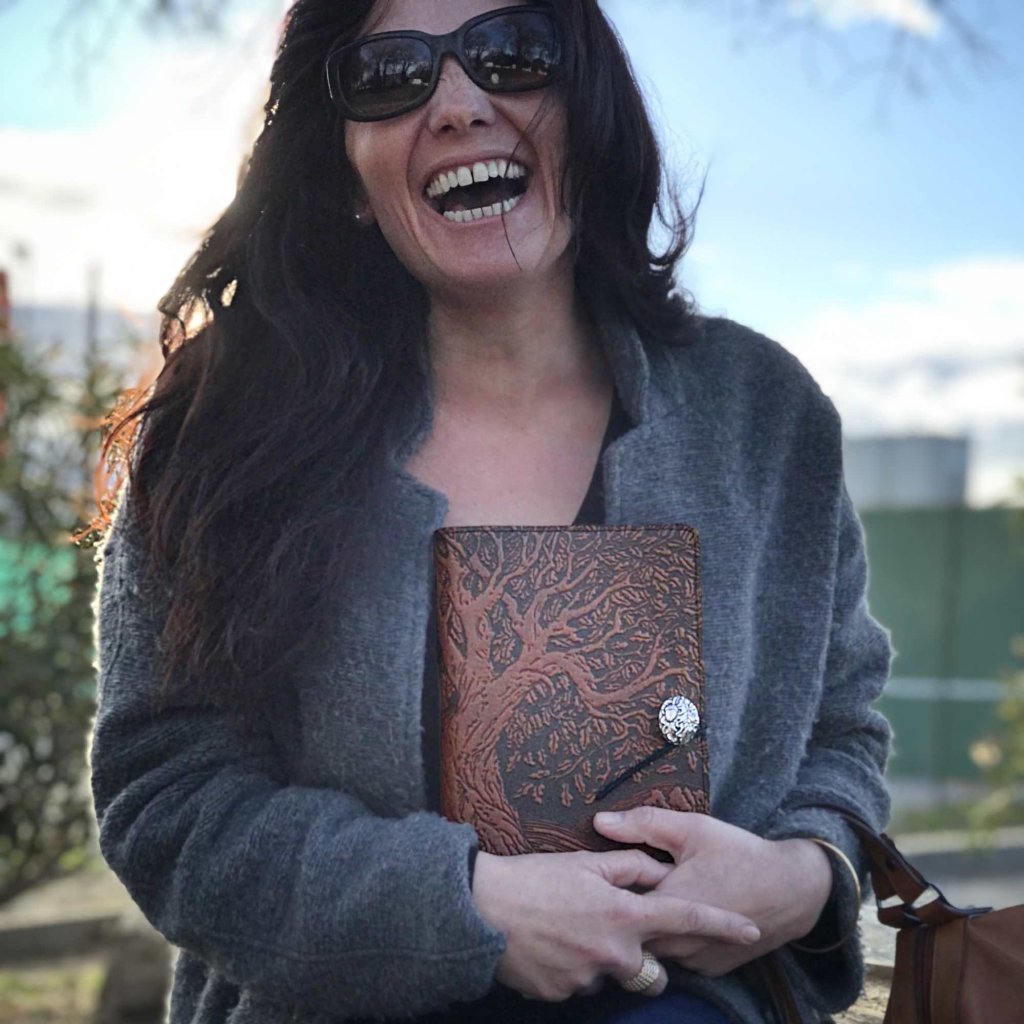 Leather Journal Cover, tree of life in saddle by Oberon Design