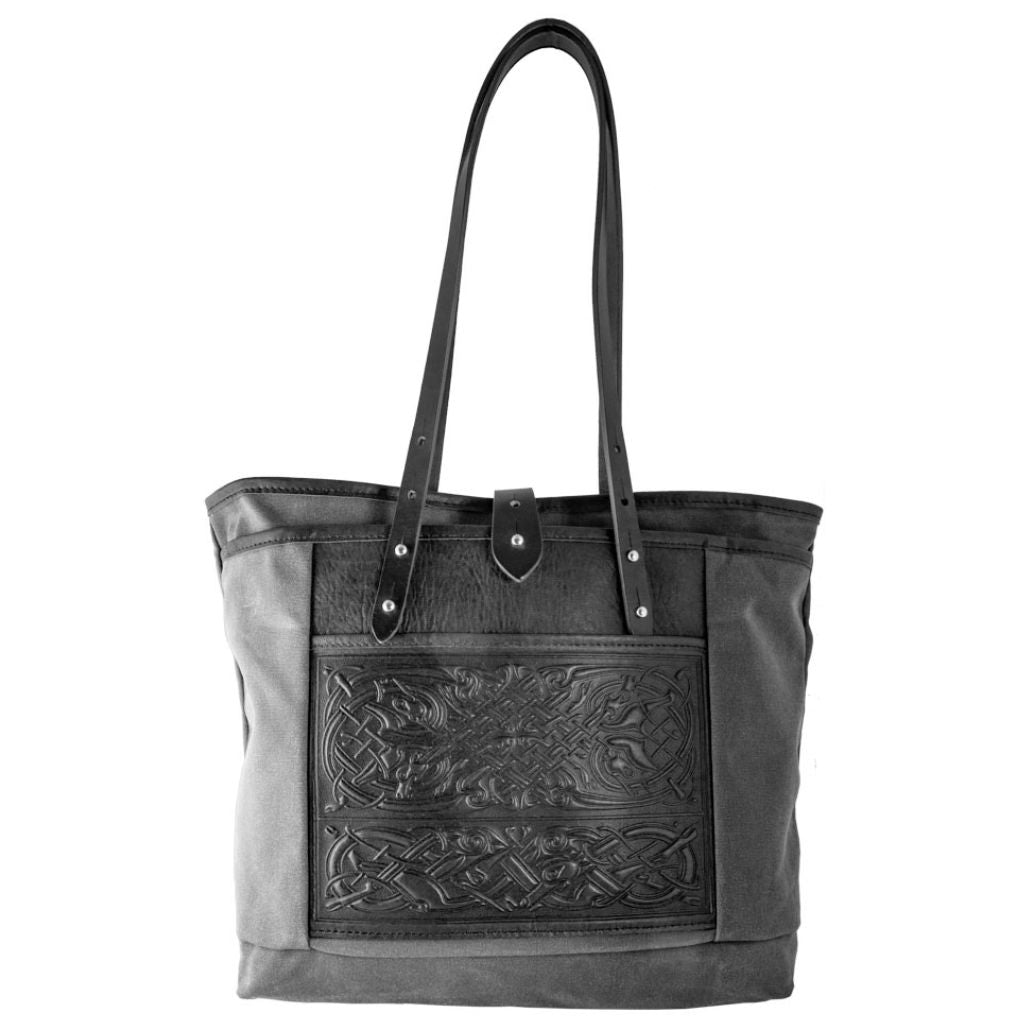 Everyday Tote, Celtic Hounds in Charcoal & Black