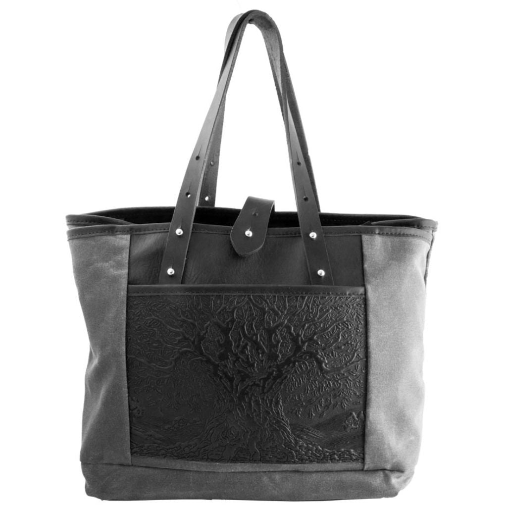 Everyday Tote, Tree of Life in Charcoal & Black
