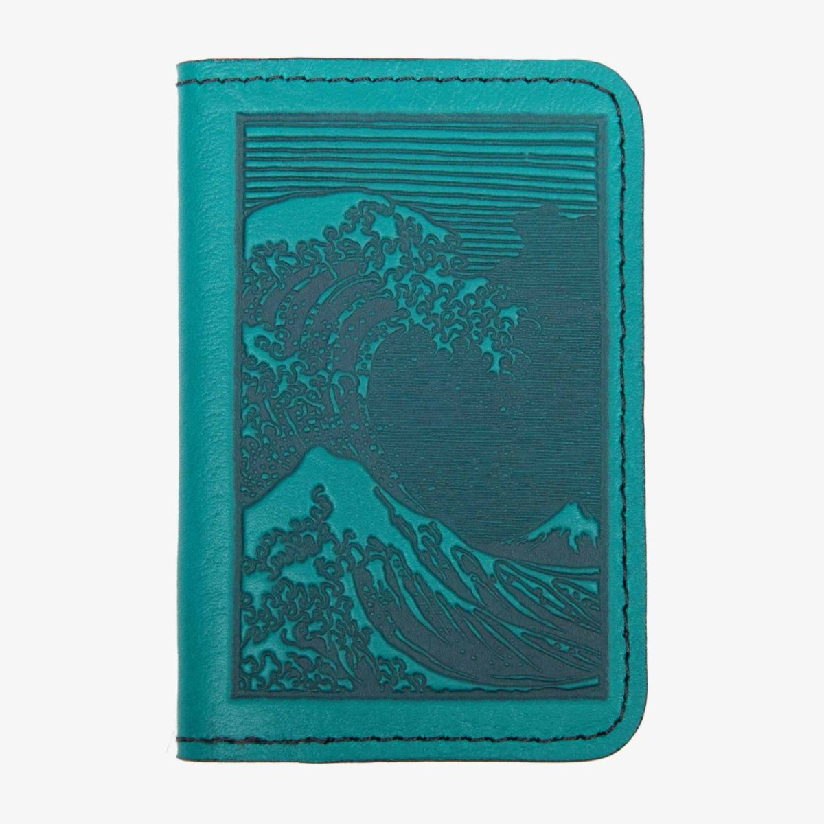 Hokusai Wave Mini Wallet, Teal