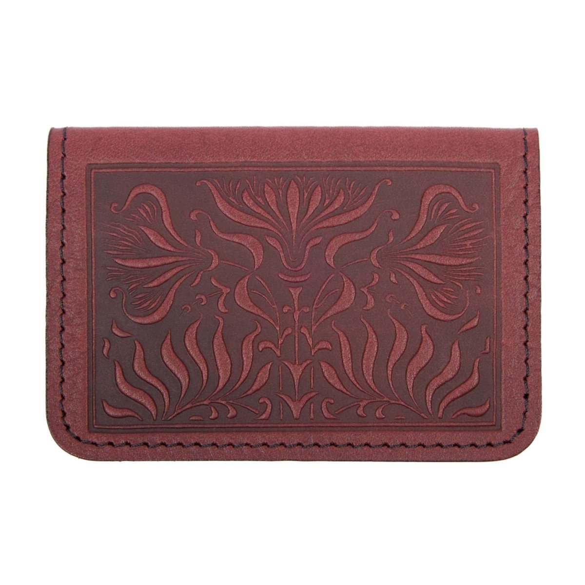 Thistle Card Holder Mini Wallet, Wine