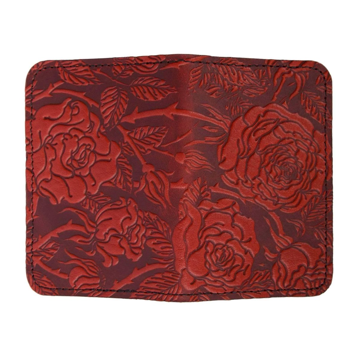 Wild Rose Card Holder Mini Wallet, Red, open