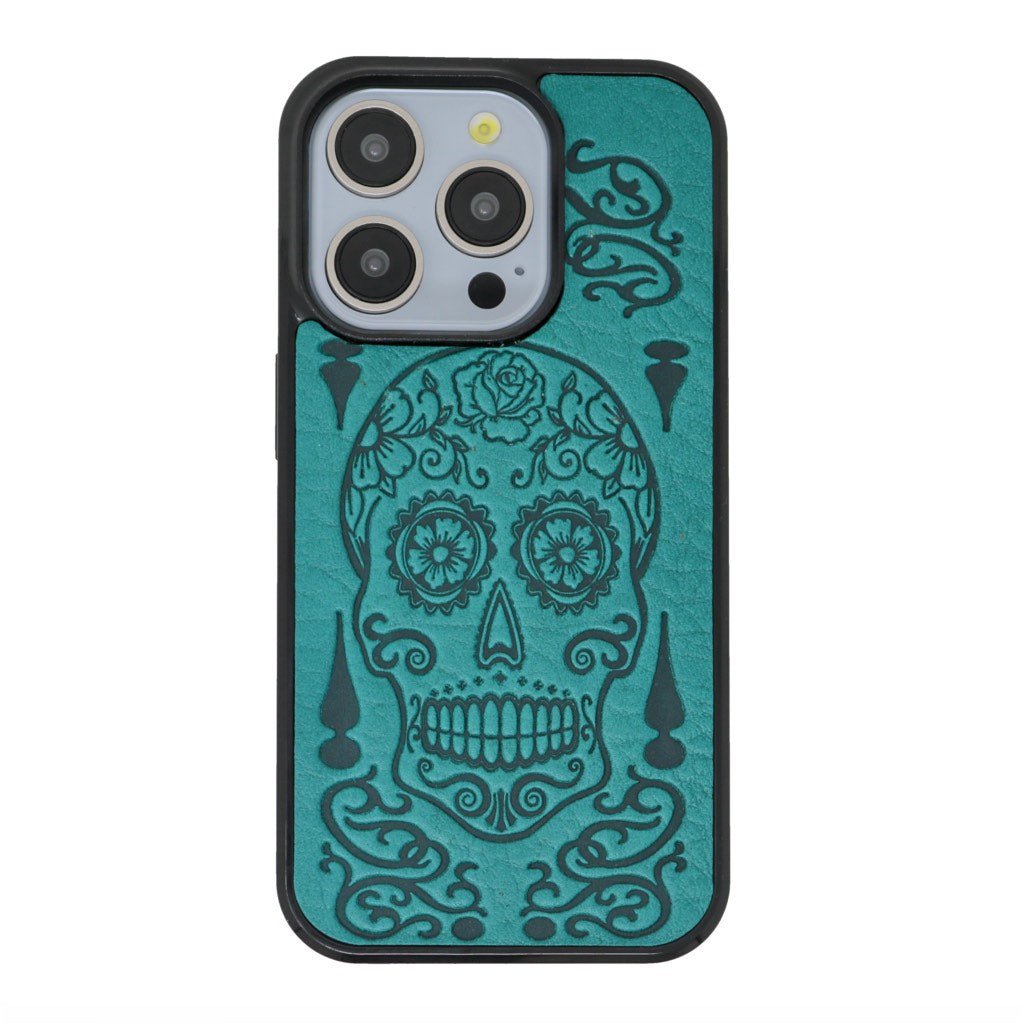 Oberon Design iPhone Case, Sugar Skull in Teal