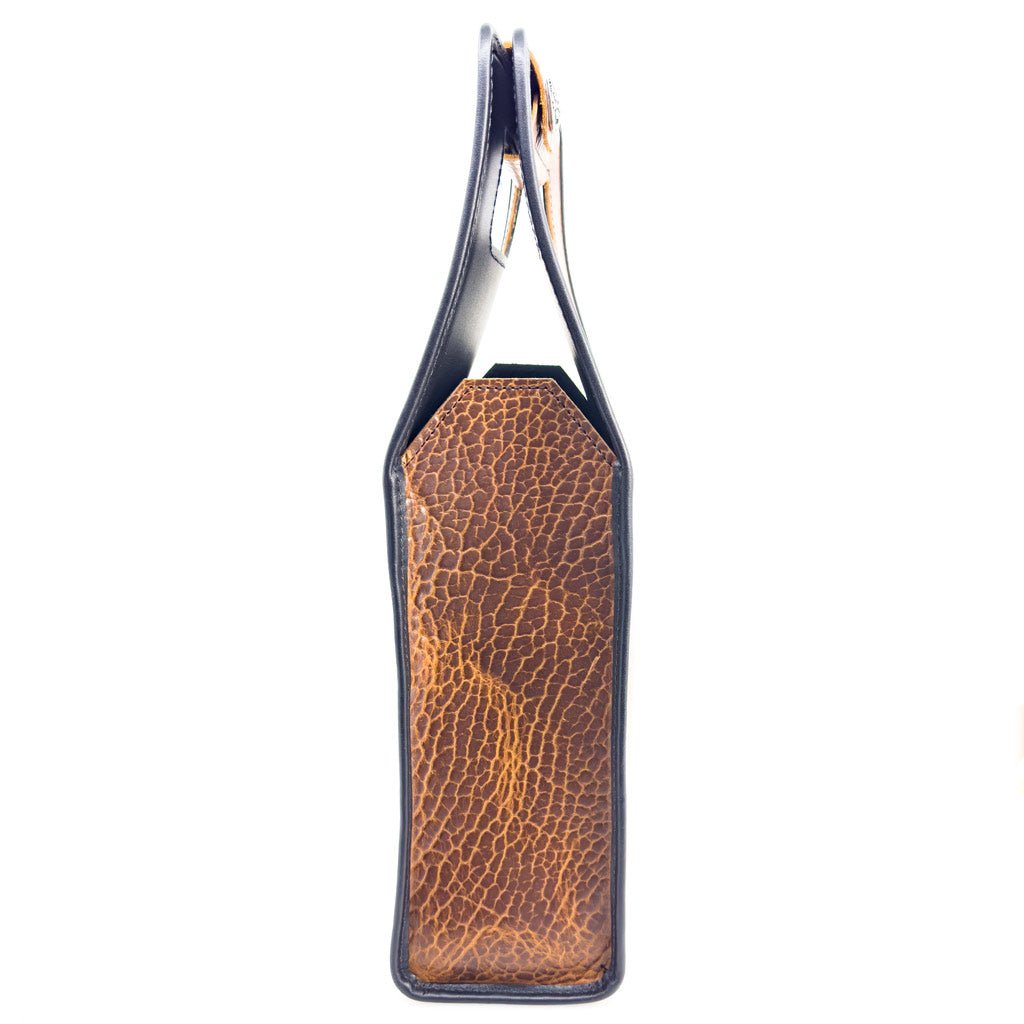 wine bottle carrier bag bison in tobacco side view