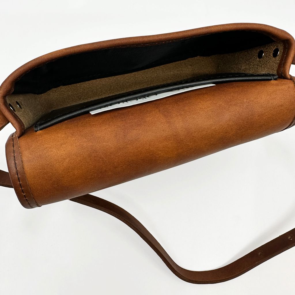 Oberon Design Leather Women's Cell Phone Handbag, Becca, Hard Times Interior