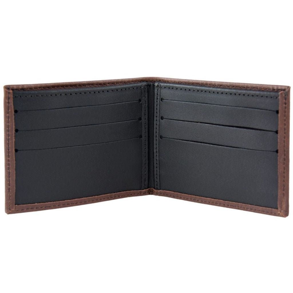 Oberon Design Leather Men's Wallet, Celtic Braid, Interior
