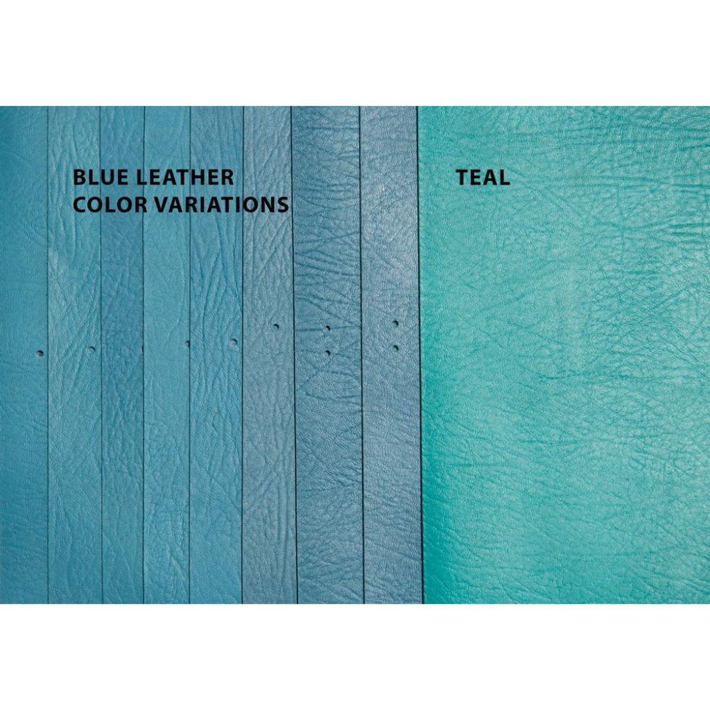 Oberon Design Blue Leather Color Variations with Teal