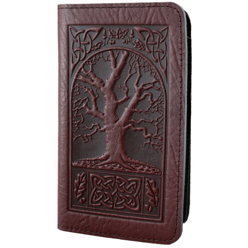 Checkbook Cover, Celtic Oak in Wine
