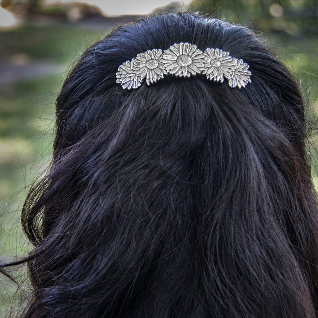 Oberon Design Hair Clip, Barrette, Hair Accessory, Daisy, Model 4