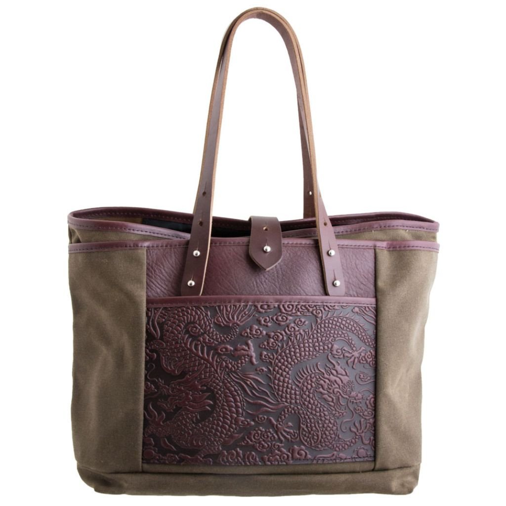 Everyday Tote, Cloud Dragon in Tan & Wine