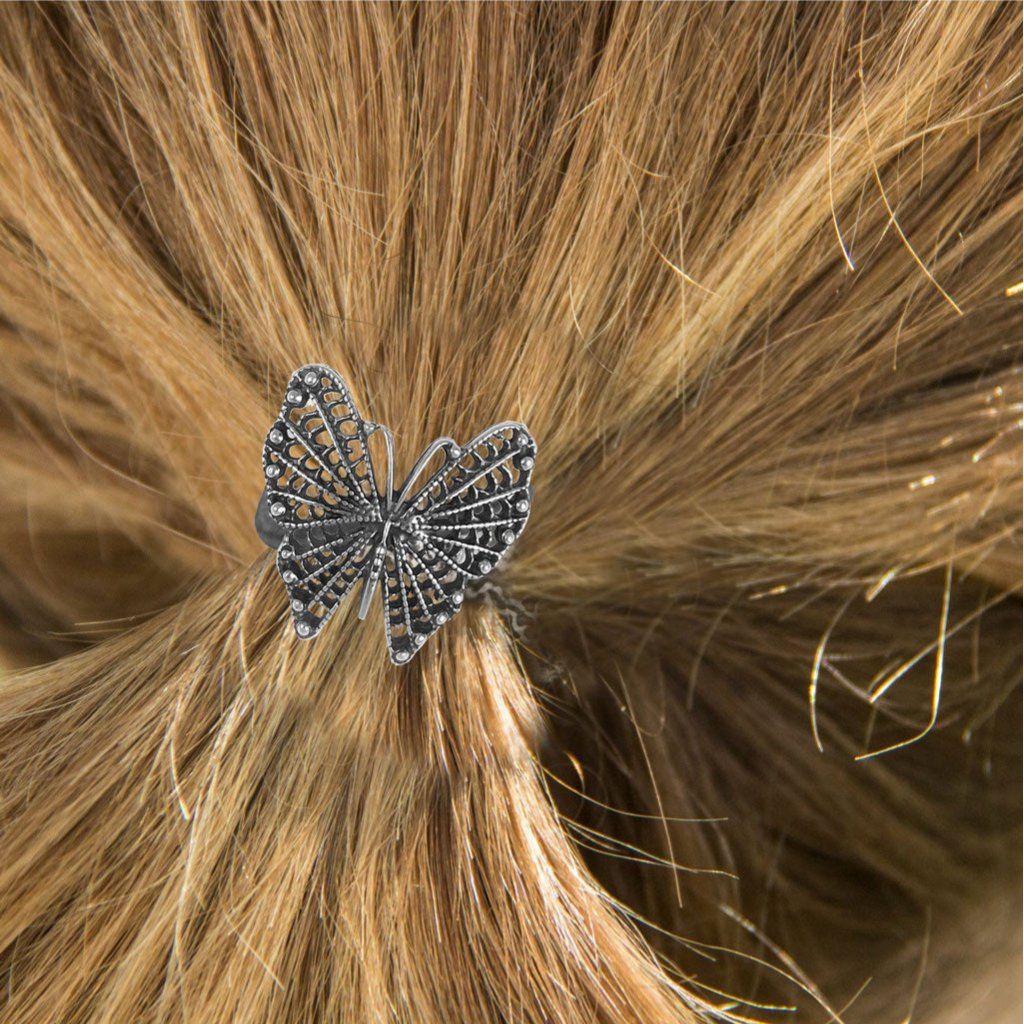 Oberon Design Ponytail Holder, Women's Hair Tie, Butterfly, Ponytail