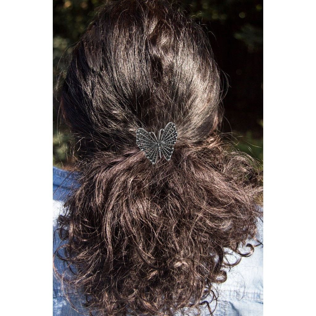 Oberon Design Ponytail Holder, Women's Hair Tie, Butterfly, Partial
