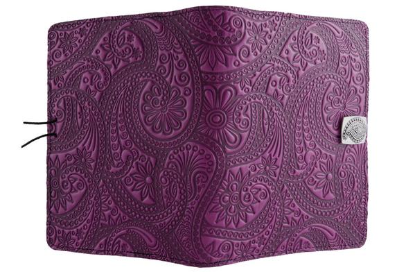 Oberon Design Leather Cover for Kindle Oasis, Paisley in Orchid