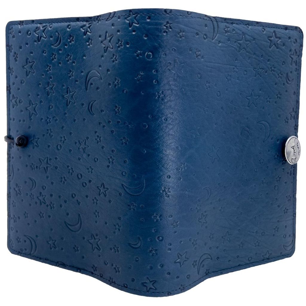 Leather Refillable Journal Notebook, Moon & Stars