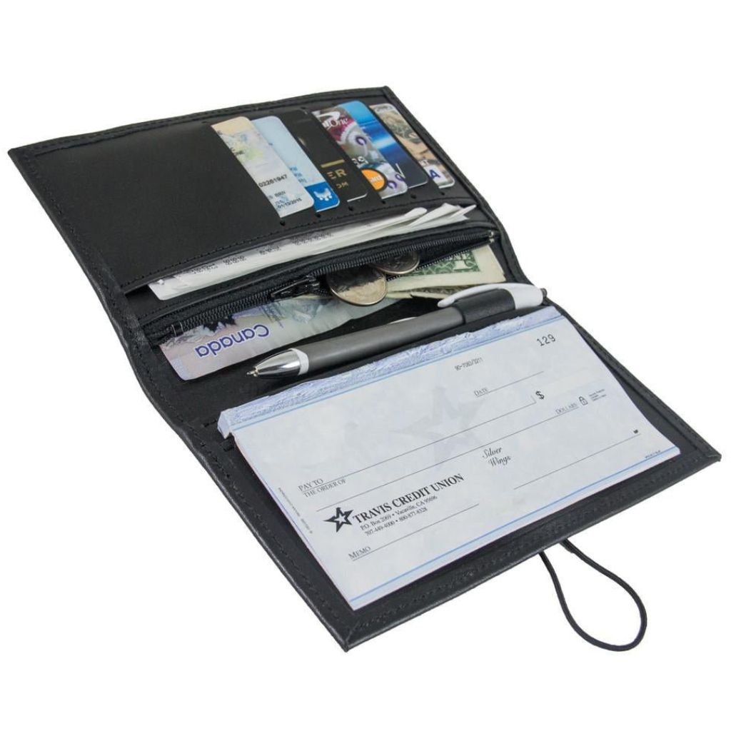 Oberon Design Leather Women's Wallet, Interior with Checkbook