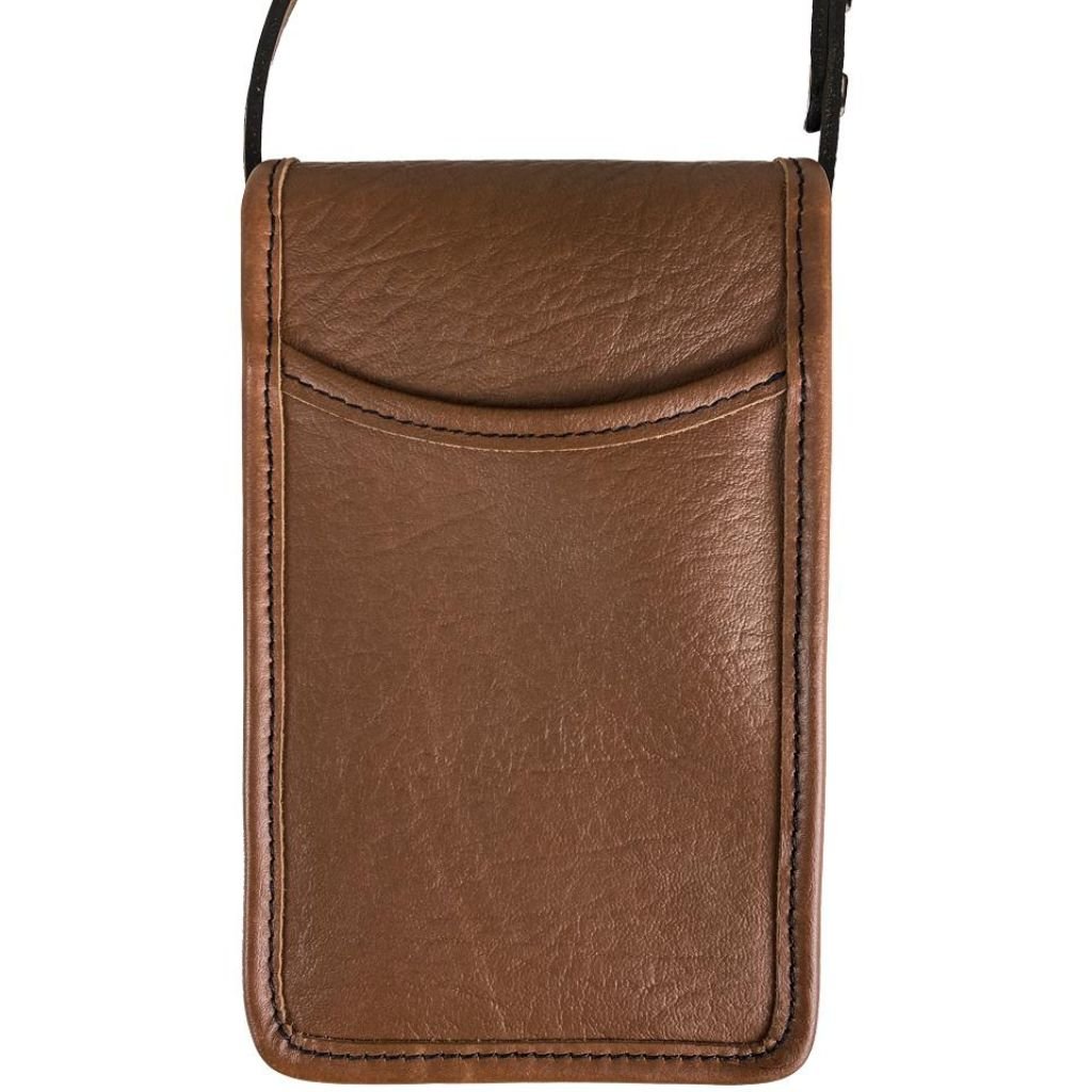 Oberon Design Leather Women's Handbag, Molly, Acanthus in Saddle, Back