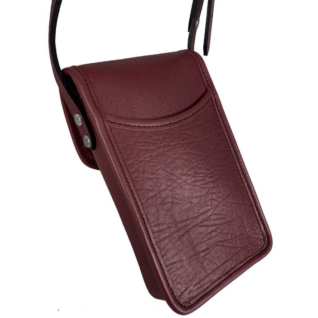 Oberon Design Leather Women's Handbag, Molly, Cloud Dragon in Wine, Back