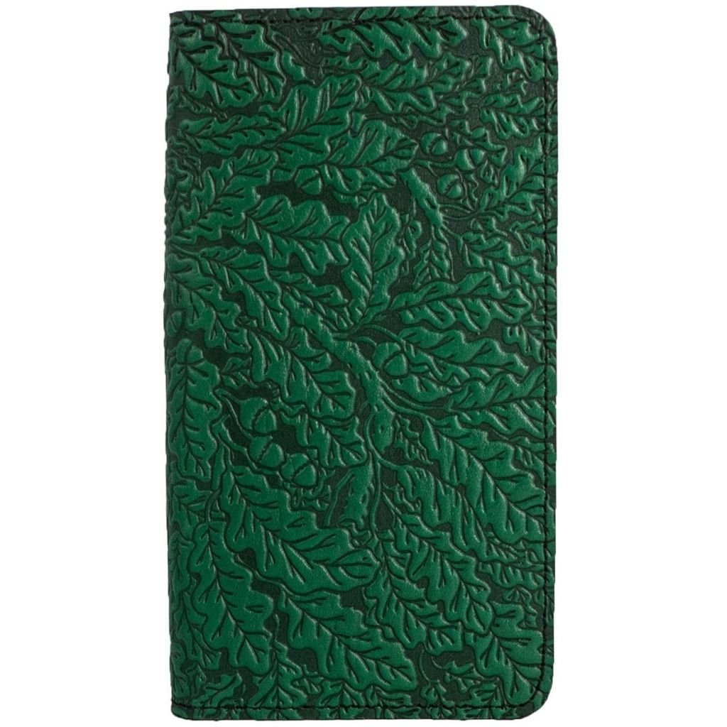 Checkbook Cover Oak Leaves in Green