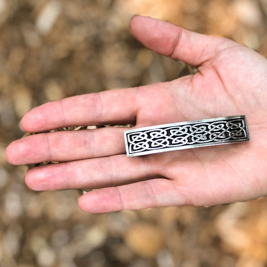Oberon Design Hair Clip, Barrette, Hair Accessory, Small Celtic, Hand