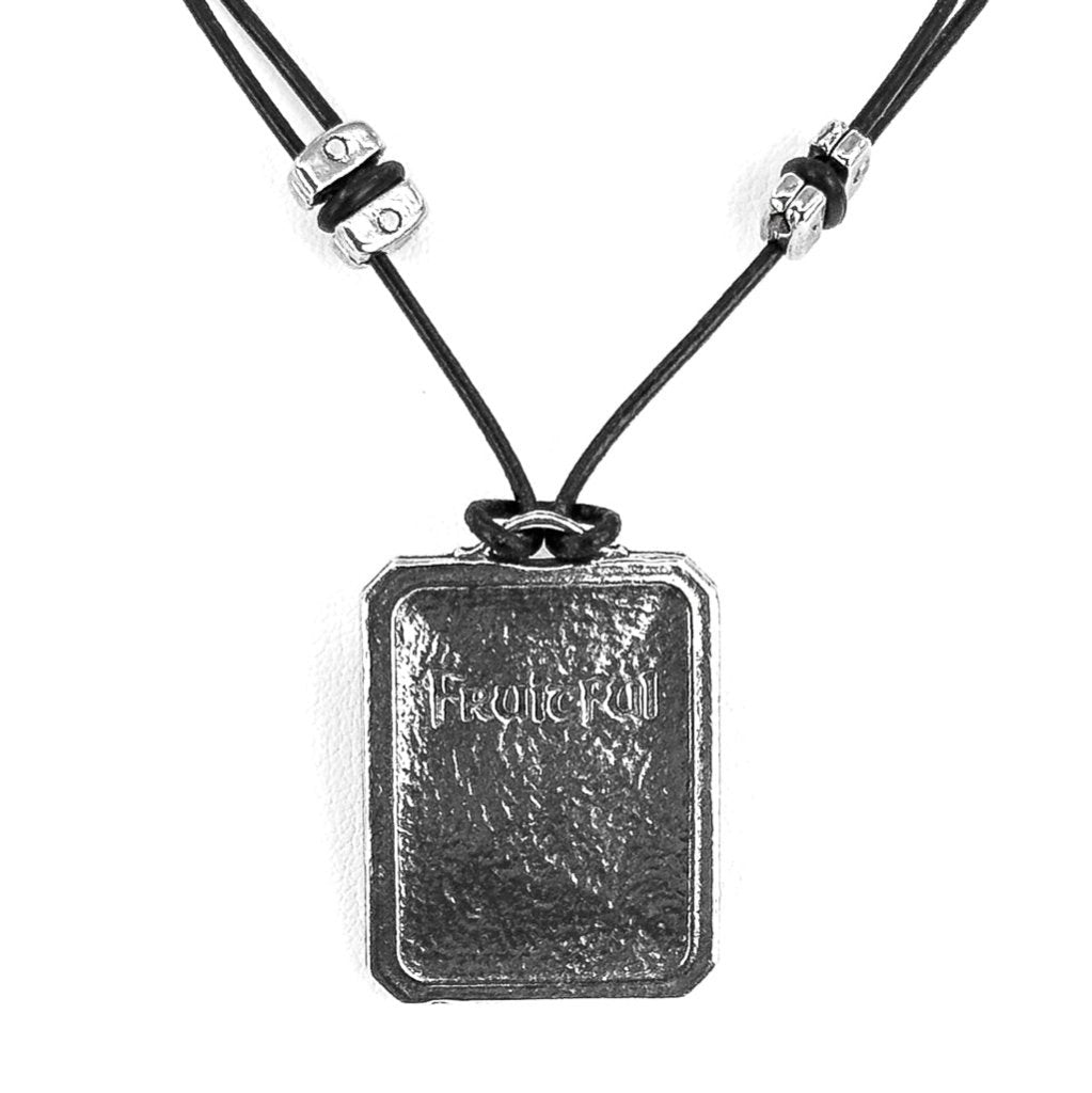 Oberon Design Wisdom Tree Hand-Cast Britannia Metal Necklace, Back "Fruitful"