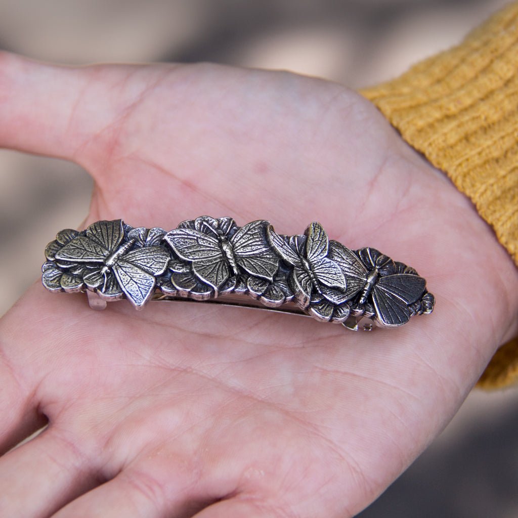 Oberon Design Hair Clip, Barrette, Hair Accessory, Butterflies, Size Clue