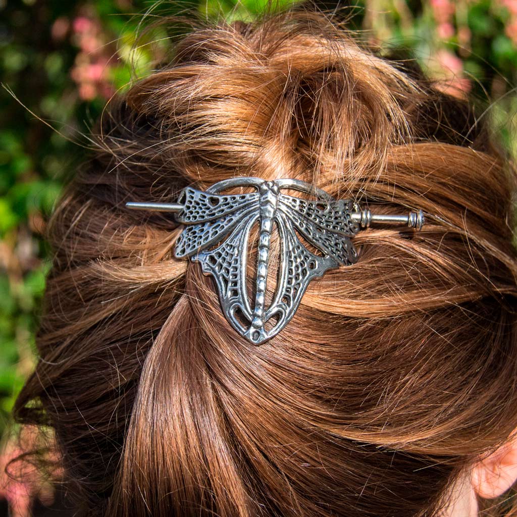 Oberon Design Hair Stick, Hair Slide, Dragonfly, Model