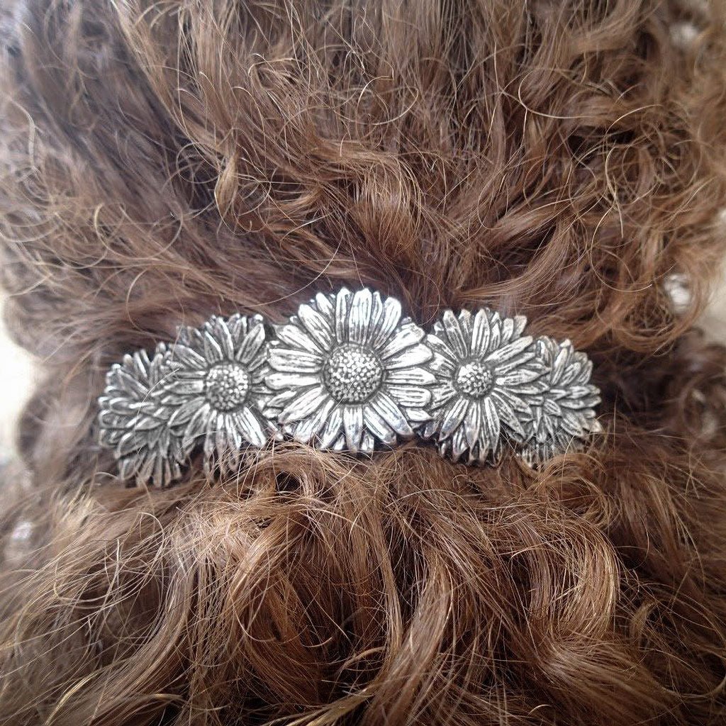 Oberon Design Hair Clip, Barrette, Hair Accessory, Daisy, Model