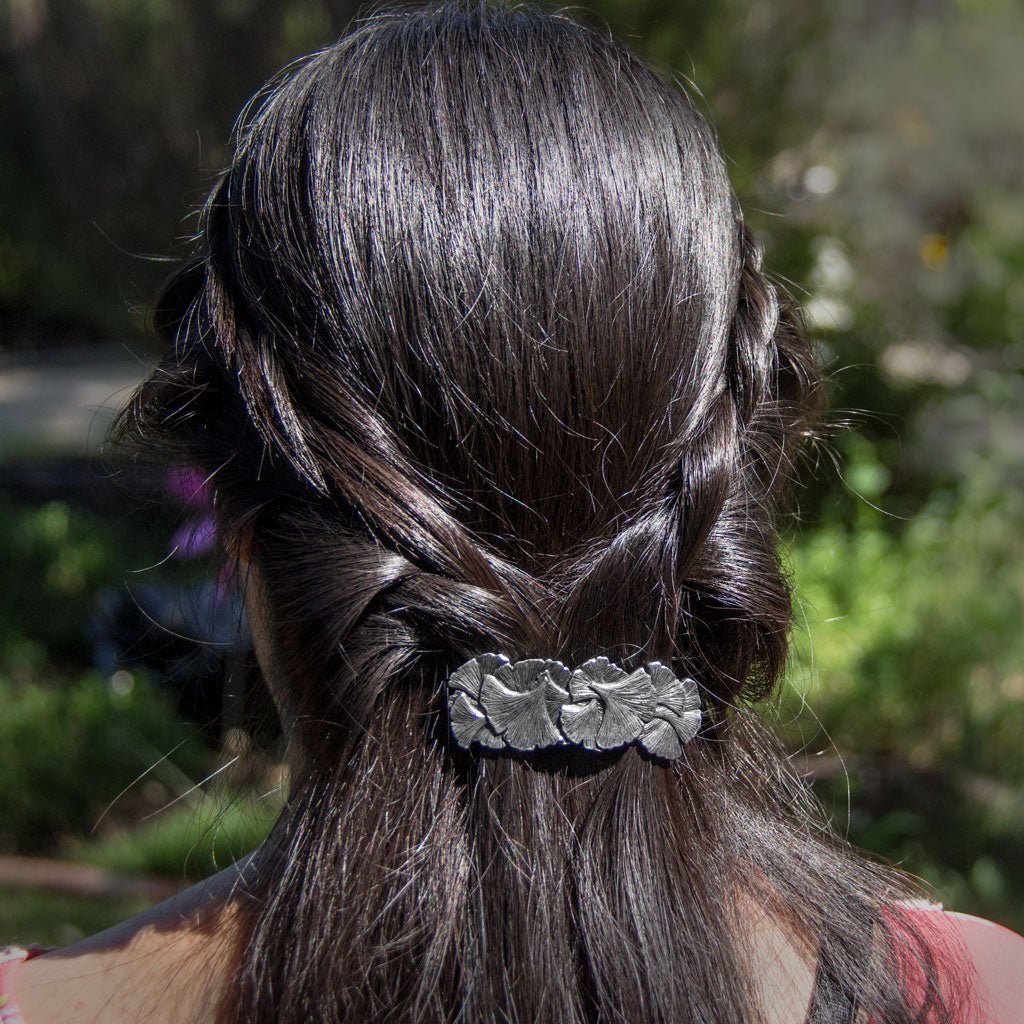 Oberon Design Hair Clip, Barrette, Hair Accessory, Ginkgo, Braids