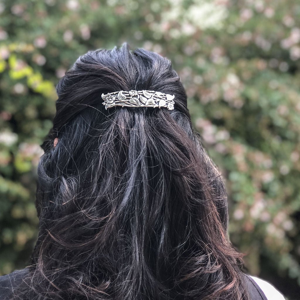 Oberon Design Hair Clip, Barrette, Hair Accessory, Periwinkle, Model 1