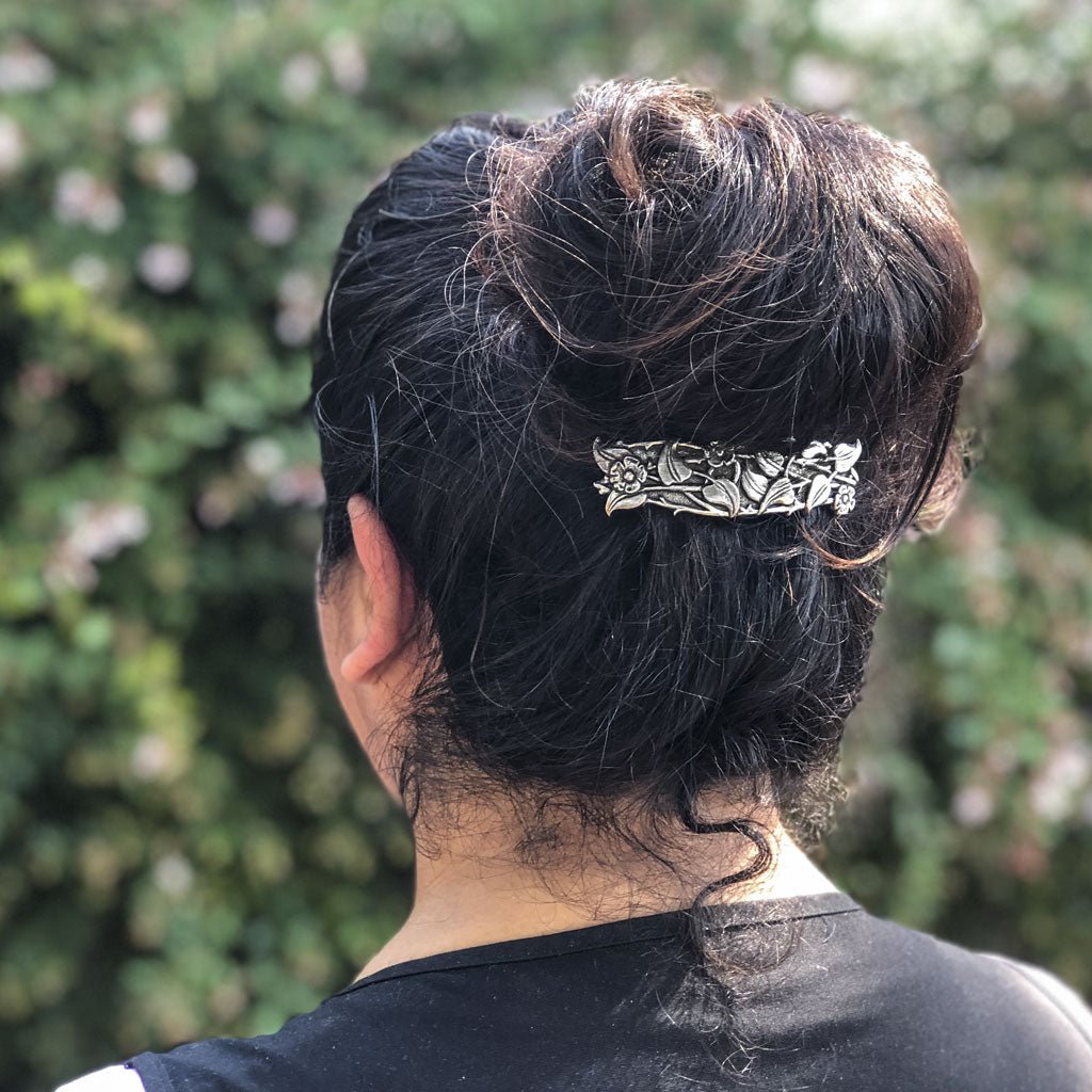 Oberon Design Hair Clip, Barrette, Hair Accessory, Periwinkle, Model 3