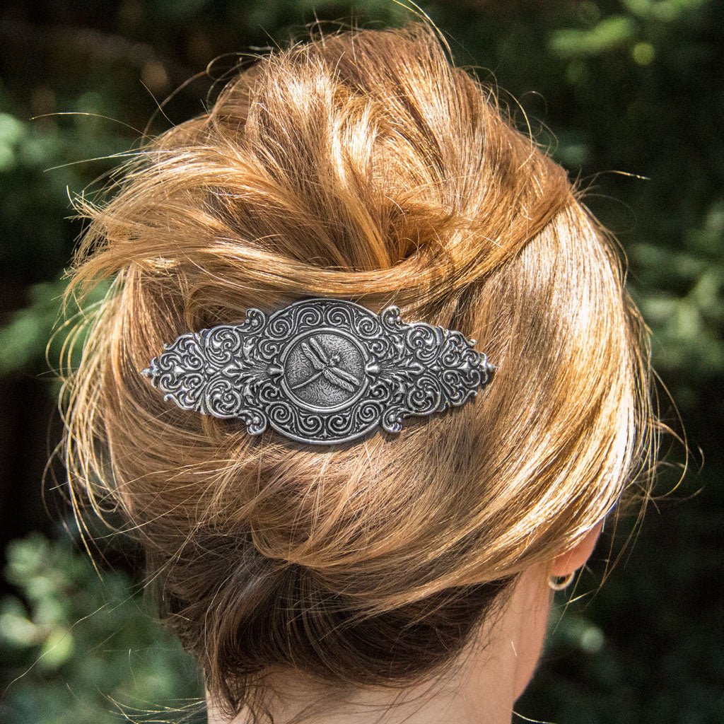 Oberon Design Hair Clip, Barrette, Hair Accessory, Victorian Dragonfly, Model 1