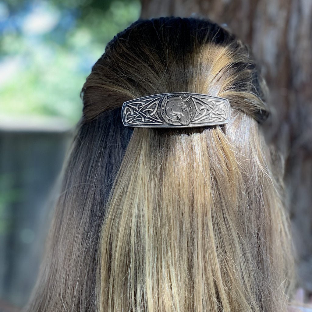 Oberon Design Hair Clip, Barrette, Hair Accessory, Celtic Horseshoe