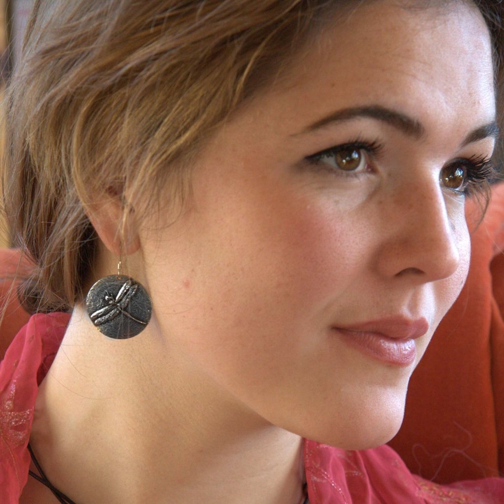 Oberon Design Jewelry Dragonfly Jewelry Set, Earrings, Model