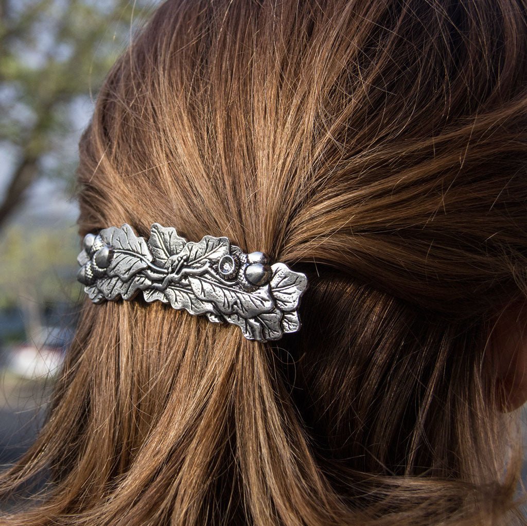 Oak Leaf Jewelry Set, Earrings & Hair Clip