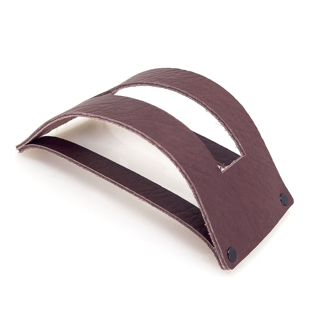 Premium Leather Stand Coaster Holder, Wine