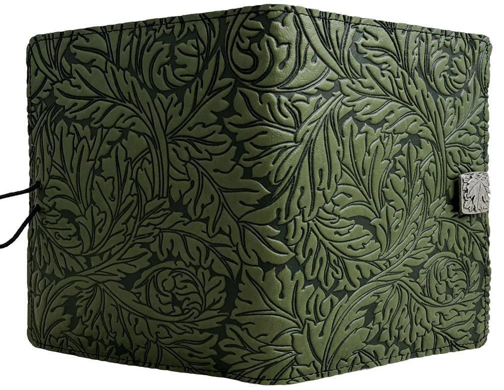 Genuine leather cover, case for Kindle e-Readers, Acanthus Leaf, Fern - Open