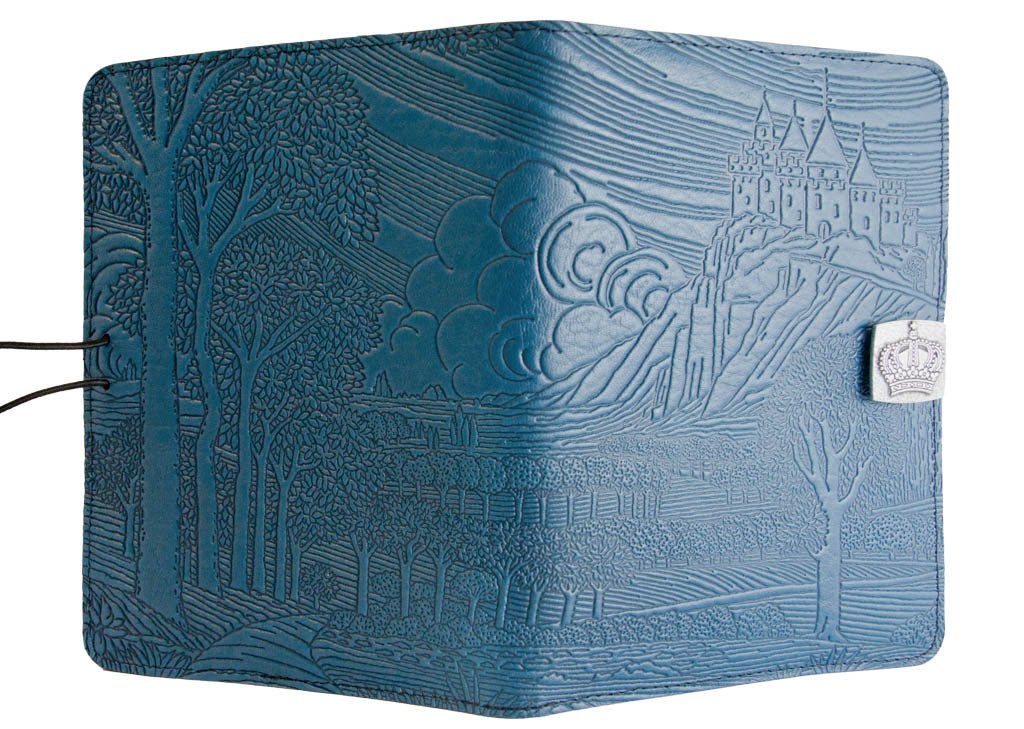 Genuine leather cover, case for Kindle e-Readers, Camelot, Blue - Open